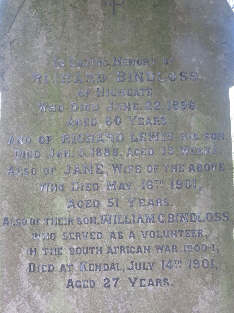 Anglo Boer War Private William C. Bindloss, 2nd V.B. Border Regiment